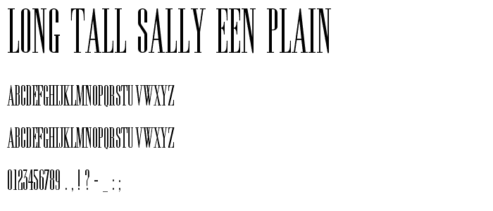 Long Tall Sally EEN Plain font